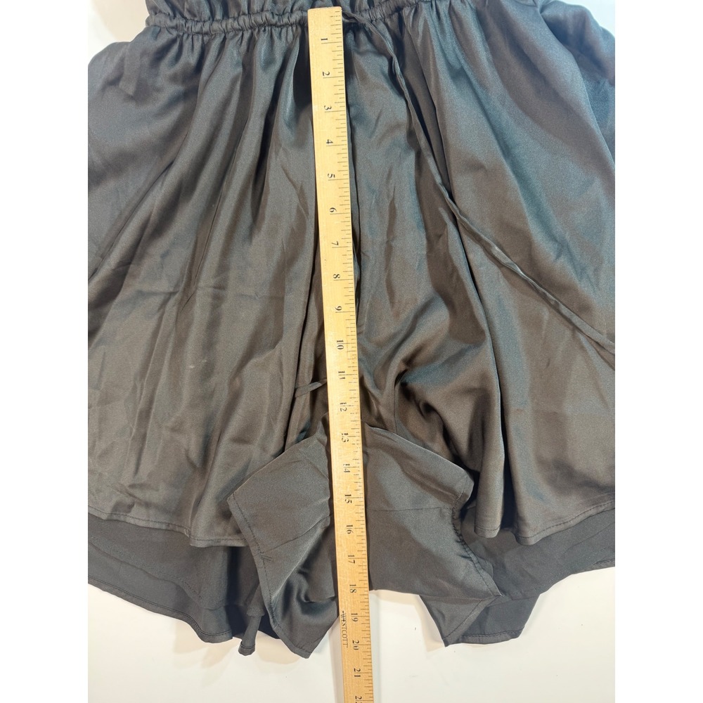 Hutch Anthropologie Black Halter Romper Satin Elastic Waist Size M New - Picture 3 of 6